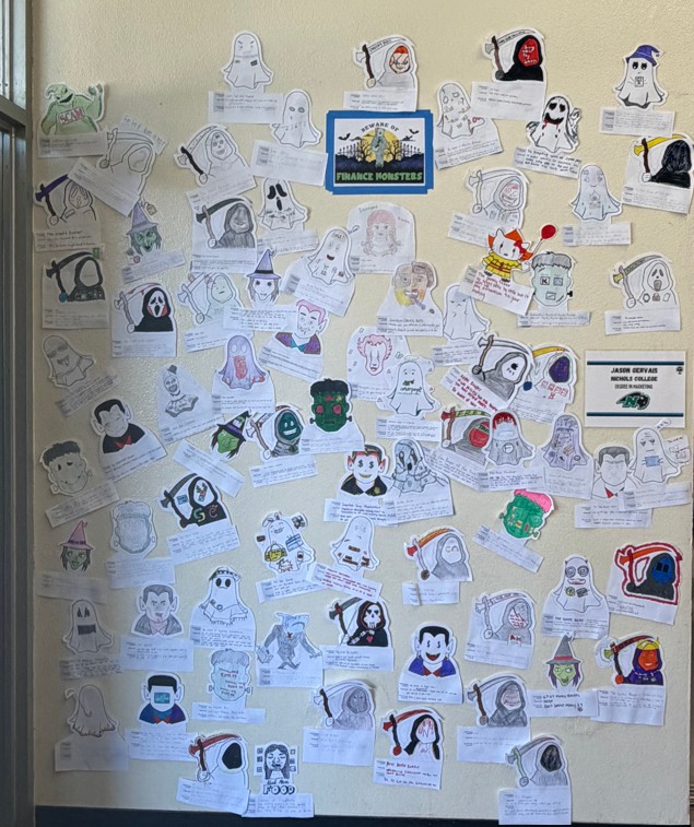 Monster posters in the hallway