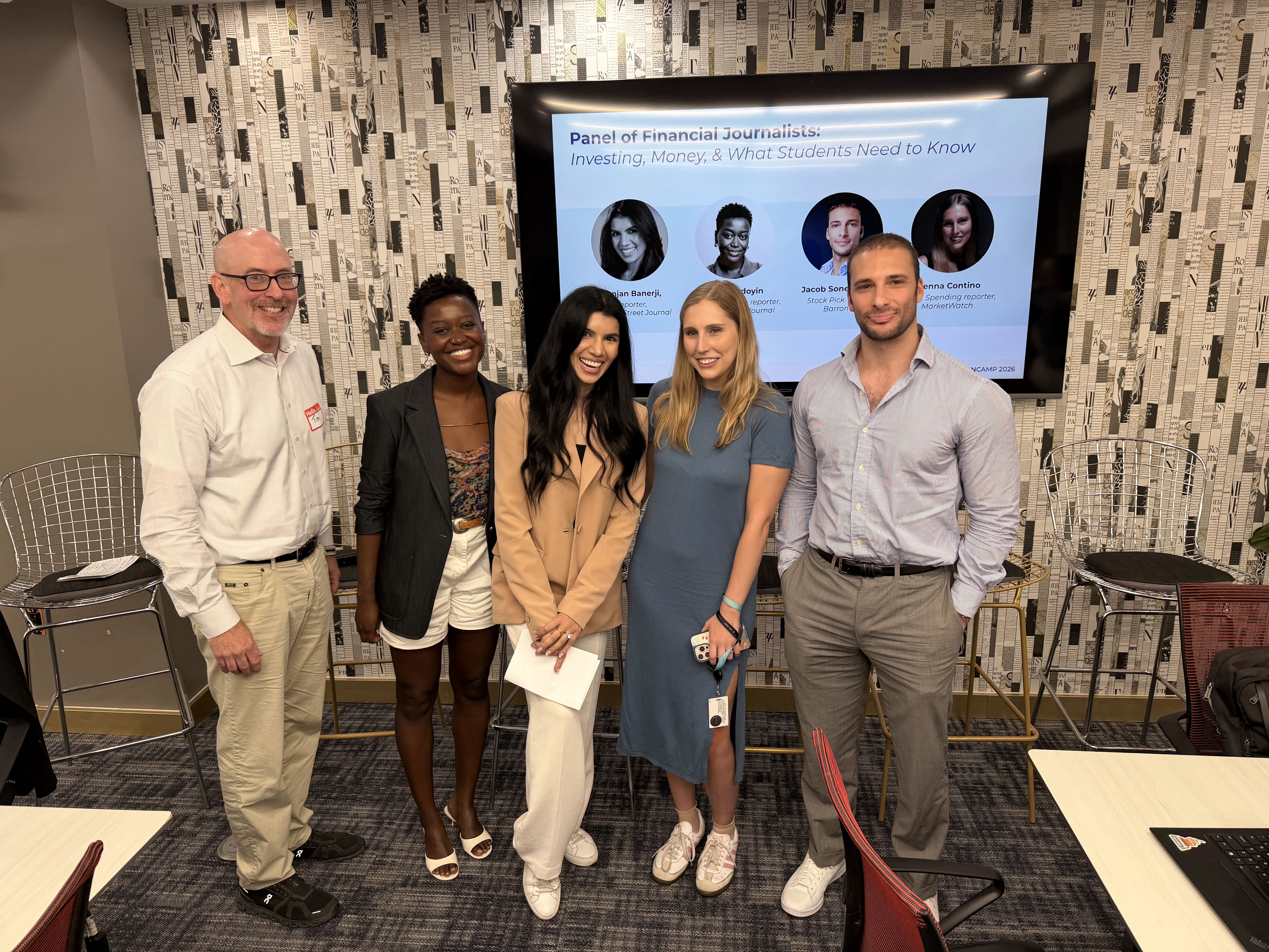 The Dow Jones panelists at the New York FinCamp event 