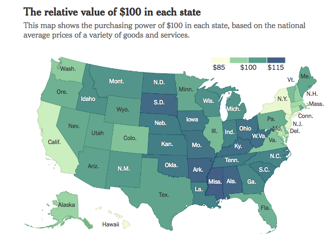 Average Cost Of Living Comparison By State